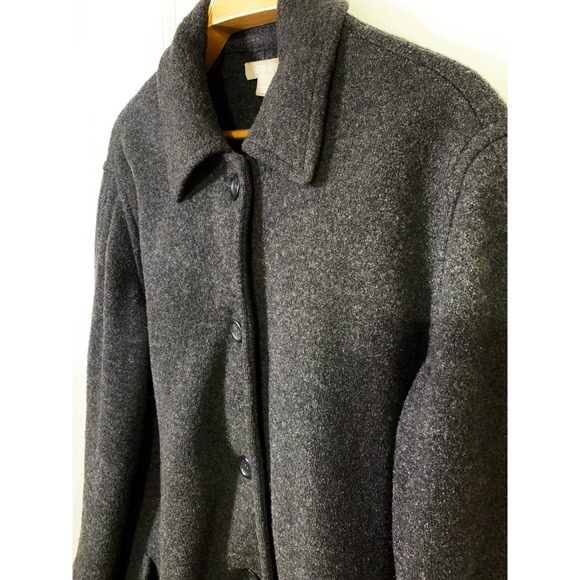 J Crew Vintage 90s Boiled Wool Jacket / Dark Gray Driving Jacket / Size PL - Picture 6 of 14